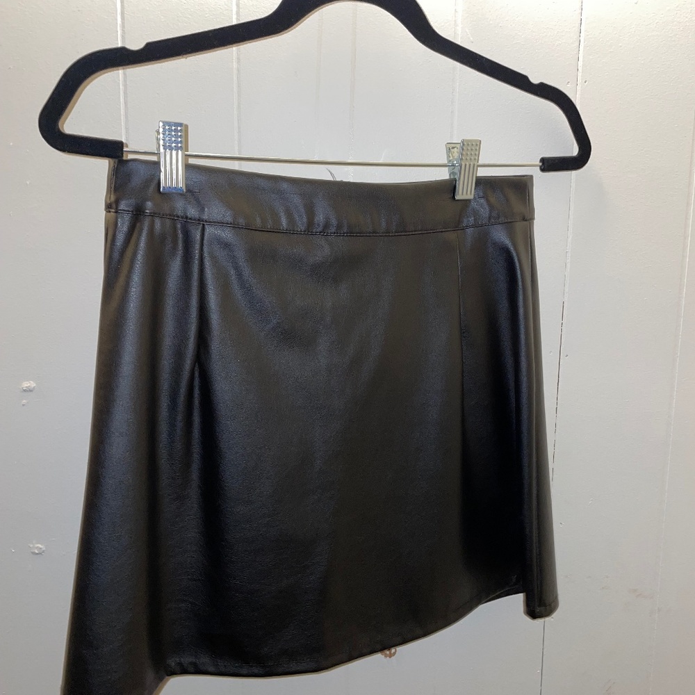 black pleather skirt from nasty gal